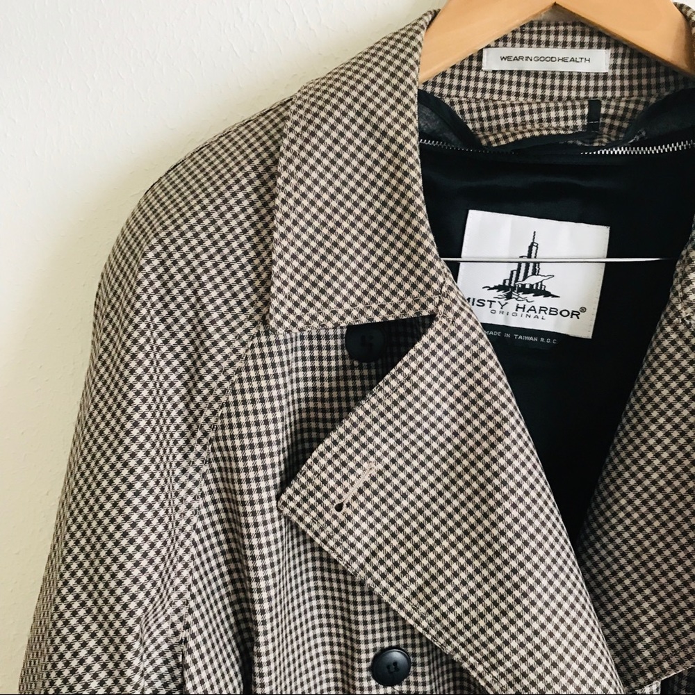 Vintage Misty Harbor  Checkered Trenchcoat - Picture 7 of 8